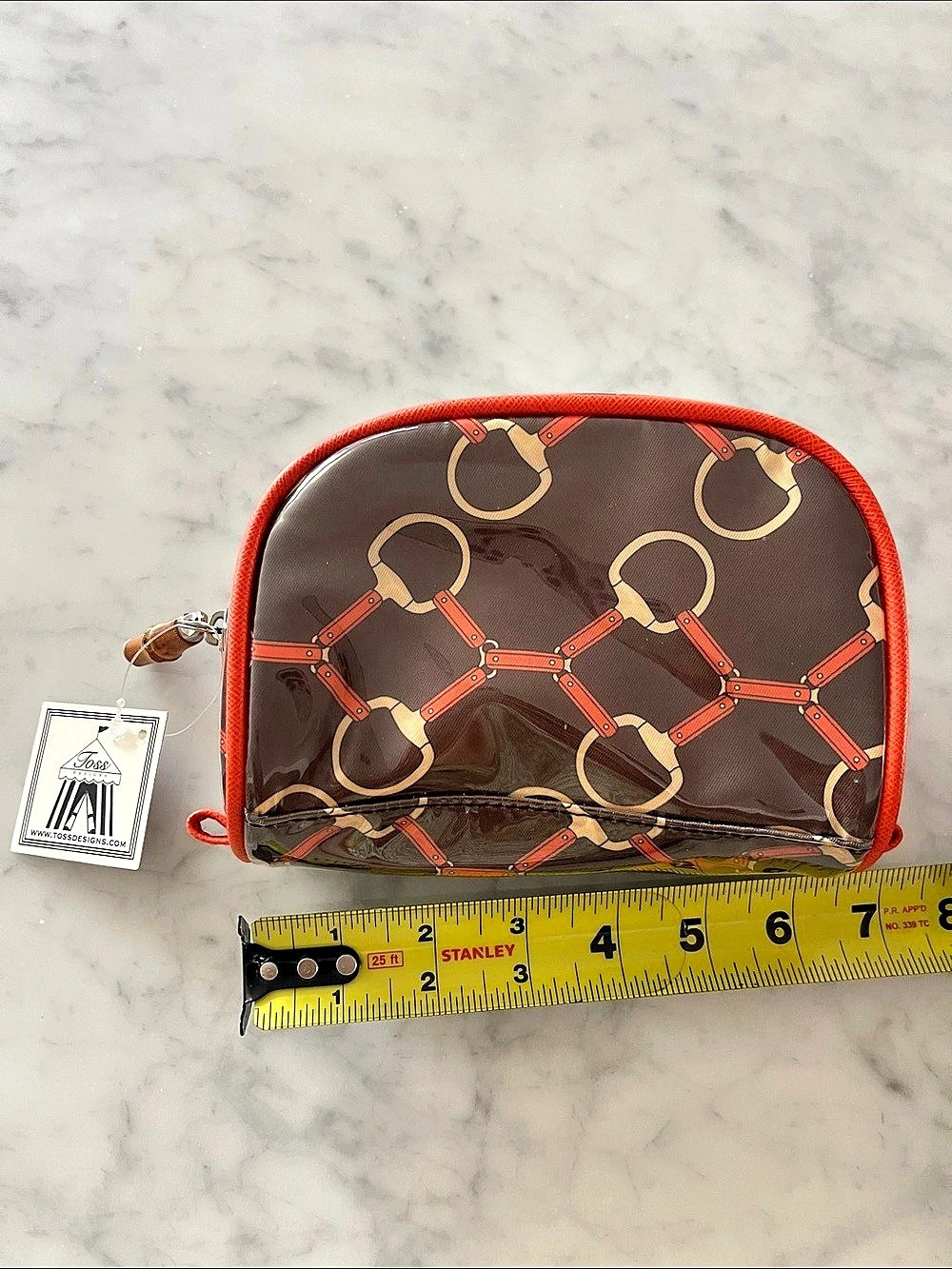 Toss Designs Toss Designs Equestrian Horse Bit Cosmetic Makeup Bag Bamboo Zippe